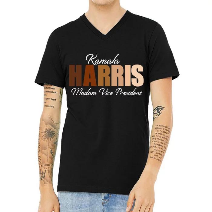 Kamala Harris Madam Vice President V-Neck T-Shirt