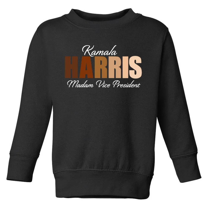 Kamala Harris Madam Vice President Toddler Sweatshirt