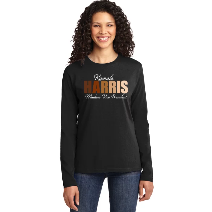 Kamala Harris Madam Vice President Ladies Long Sleeve Shirt