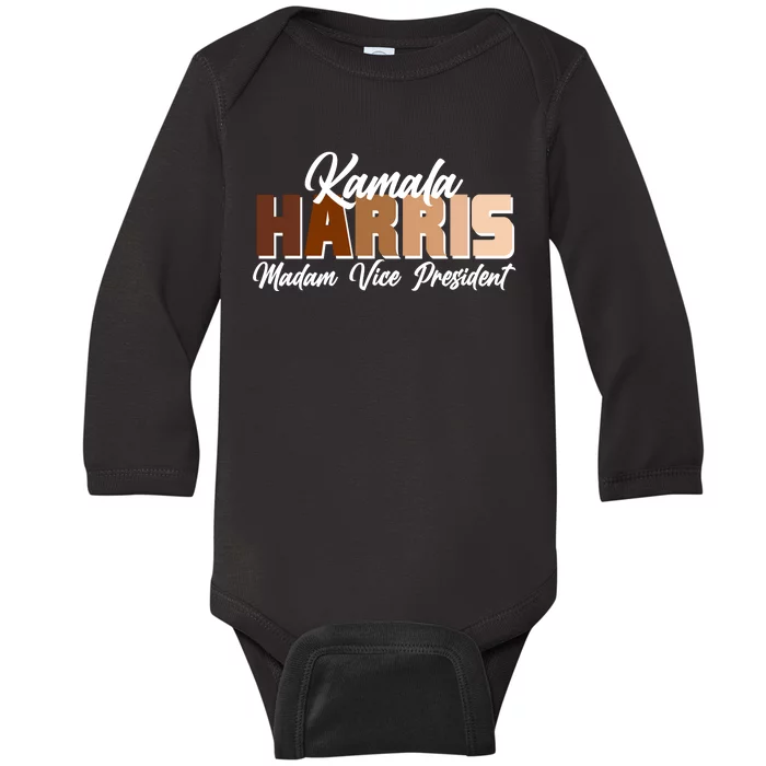 Kamala Harris Madam Vice President Diversity Baby Long Sleeve Bodysuit