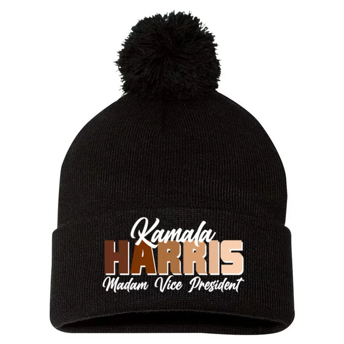 Kamala Harris Madam Vice President Diversity Pom Pom 12in Knit Beanie