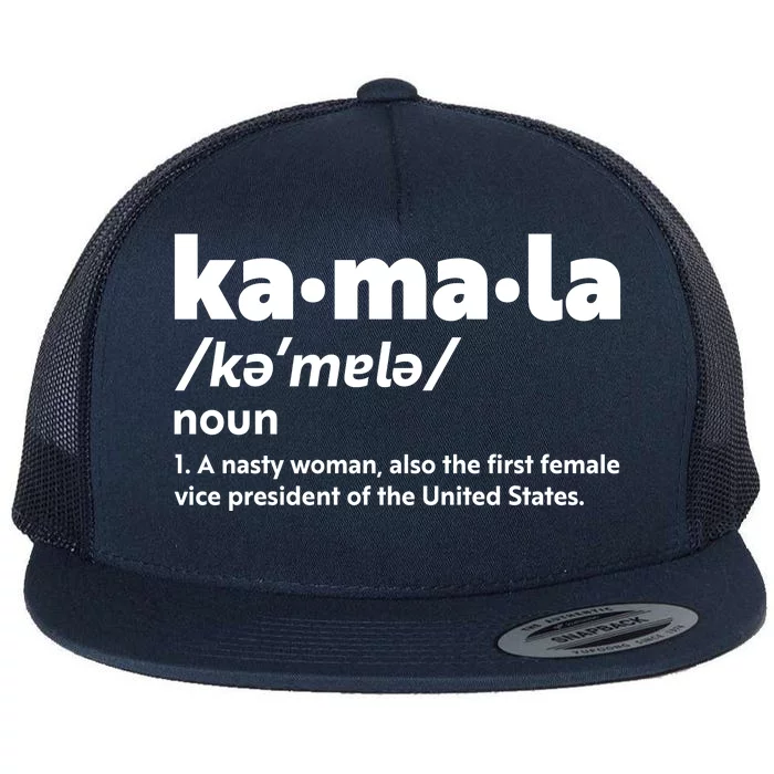 Kamala Harris Name Definition Vice President Flat Bill Trucker Hat