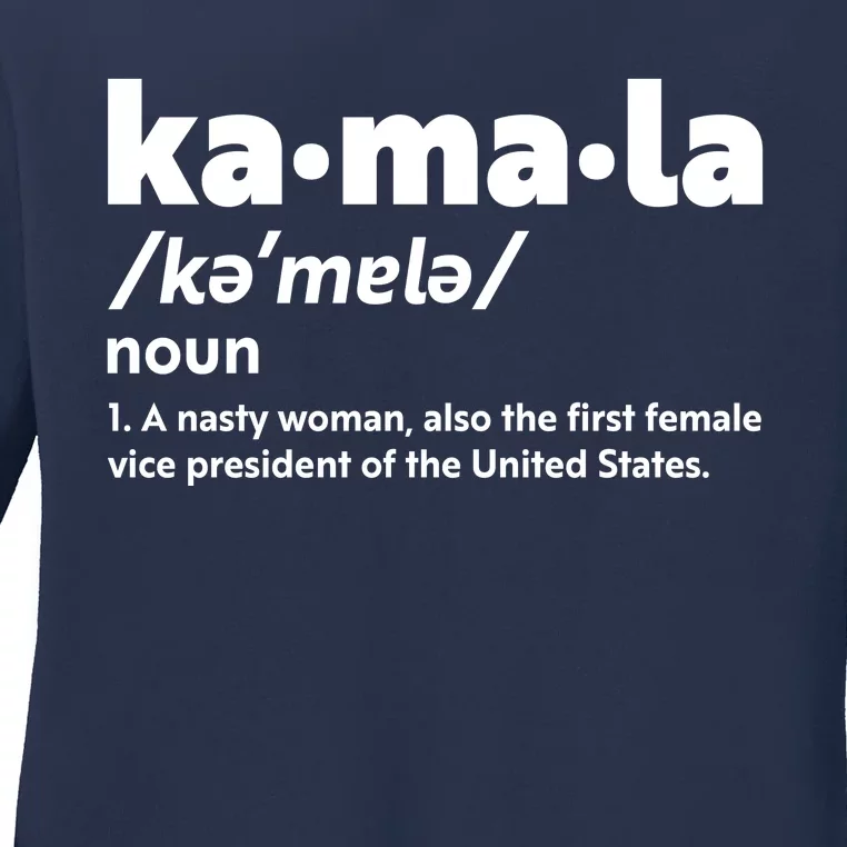 Kamala Harris Name Definition Vice President Ladies Long Sleeve Shirt