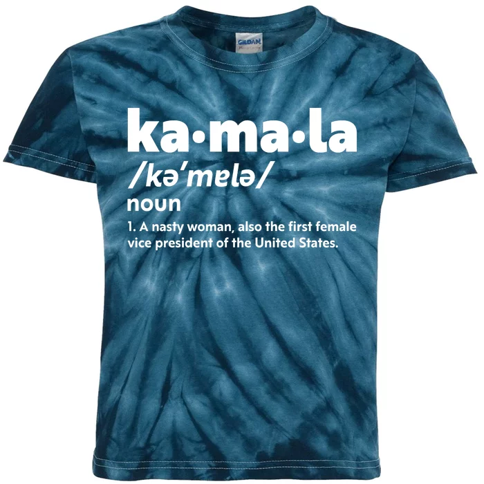 Kamala Harris Name Definition Vice President Kids Tie-Dye T-Shirt