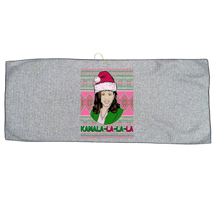 Kamala La La La  AKA Ugly Christmas Sweater Large Microfiber Waffle Golf Towel