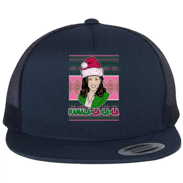 Kamala La La La  AKA Ugly Christmas Sweater Flat Bill Trucker Hat