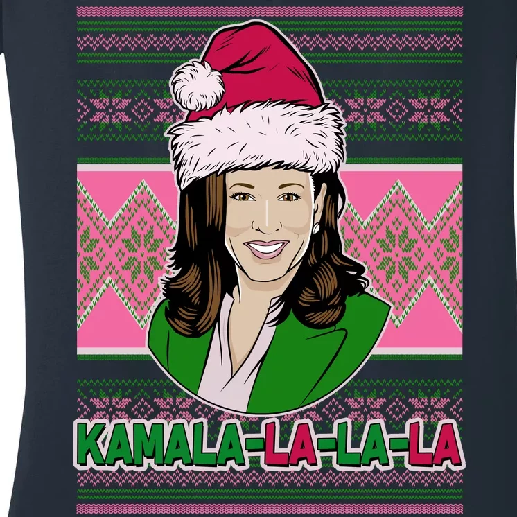 Kamala La La La  AKA Ugly Christmas Sweater Women's V-Neck T-Shirt