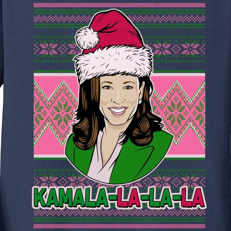 Kamala La La La  AKA Ugly Christmas Sweater Kids Long Sleeve Shirt