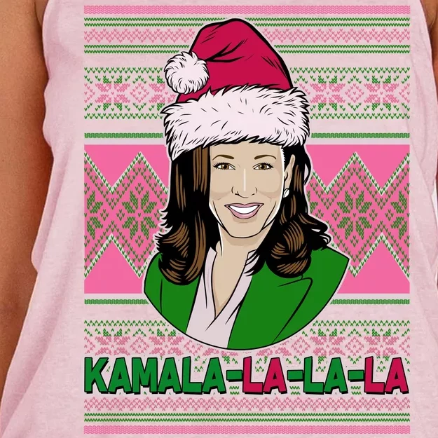 Kamala La La La  AKA Ugly Christmas Sweater Women's Knotted Racerback Tank