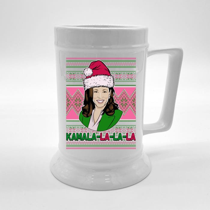 Kamala La La La  AKA Ugly Christmas Sweater Front & Back Beer Stein