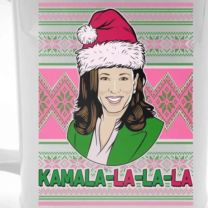 Kamala La La La  AKA Ugly Christmas Sweater Front & Back Beer Stein