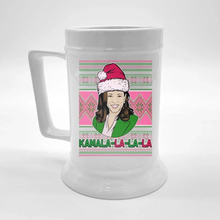 Kamala La La La  AKA Ugly Christmas Sweater Front & Back Beer Stein