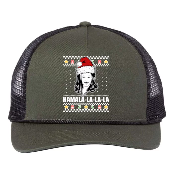 Kamala La La La Ugly Christmas Sweater Retro Rope Trucker Hat Cap