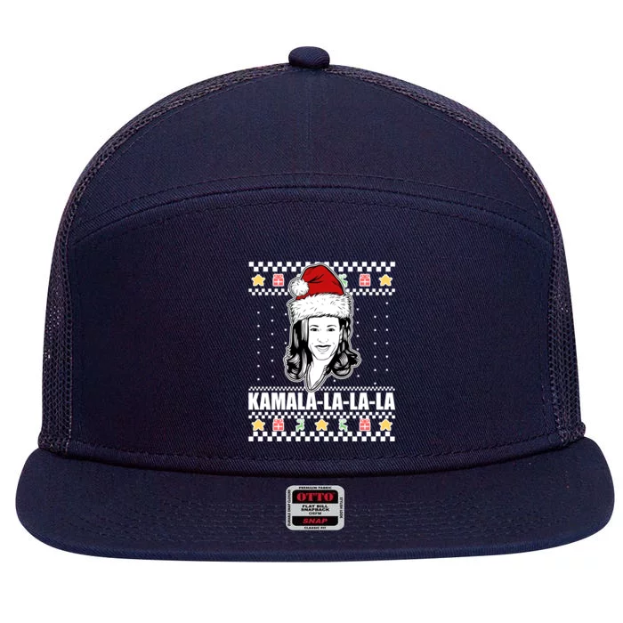 Kamala La La La Ugly Christmas Sweater 7 Panel Mesh Trucker Snapback Hat