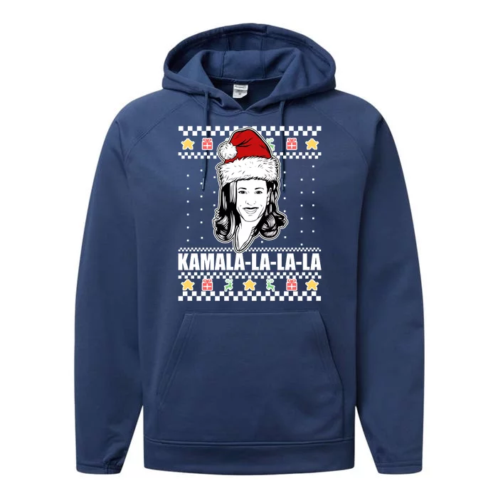 Kamala La La La Ugly Christmas Sweater Performance Fleece Hoodie