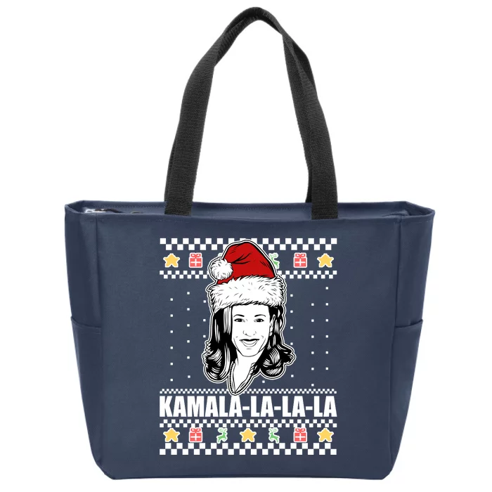 Kamala La La La Ugly Christmas Sweater Zip Tote Bag