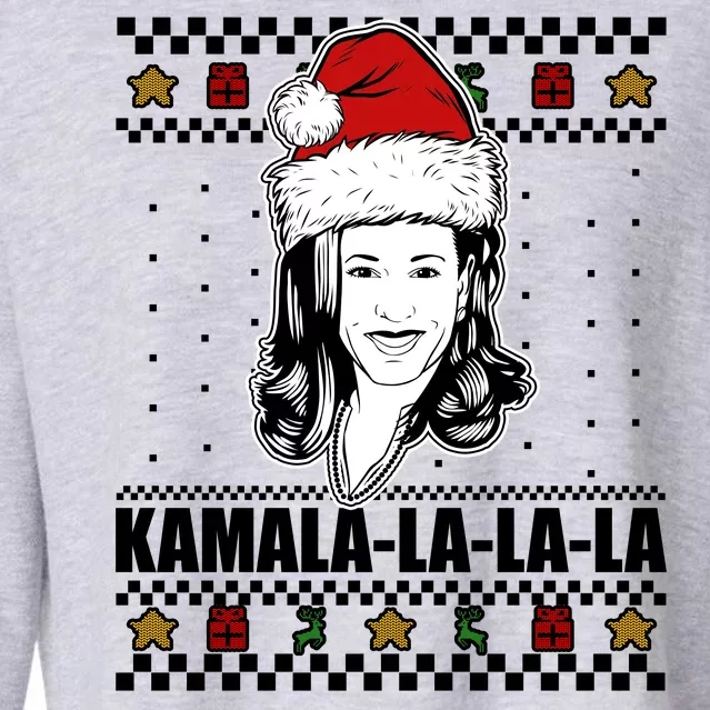 Kamala La La La Ugly Christmas Sweater Cropped Pullover Crew