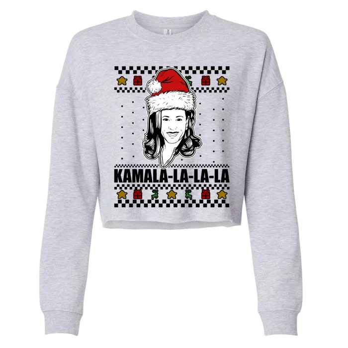 Kamala La La La Ugly Christmas Sweater Cropped Pullover Crew