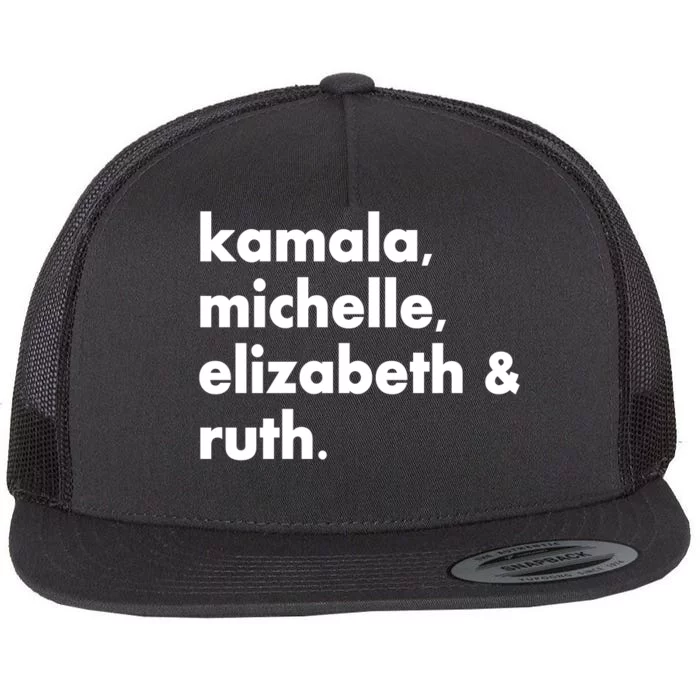 Kamala Michelle RBG Elizabeth Ruth Flat Bill Trucker Hat