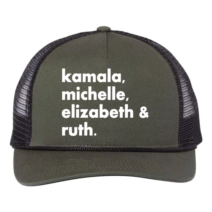 Kamala Michelle RBG Elizabeth Ruth Retro Rope Trucker Hat Cap