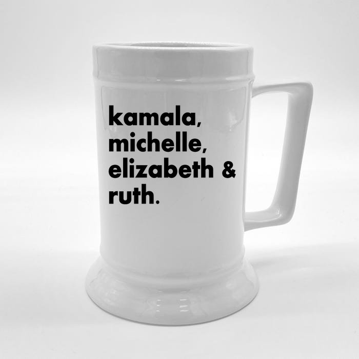 Kamala Michelle RBG Elizabeth Ruth Front & Back Beer Stein