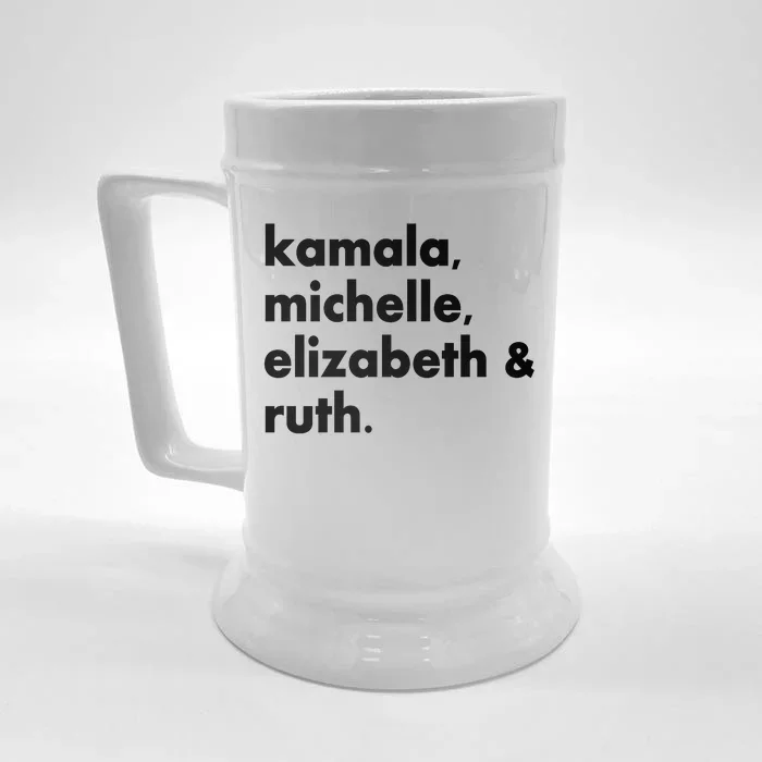 Kamala Michelle RBG Elizabeth Ruth Front & Back Beer Stein