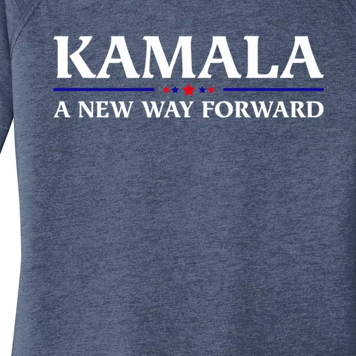 Kamala A New Way Forward Harris 2024 Usa Elections Democrats Gift Women's Perfect Tri Tunic Long Sleeve Shirt