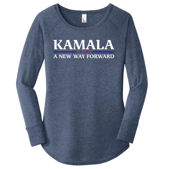 Kamala A New Way Forward Harris 2024 Usa Elections Democrats Gift Women's Perfect Tri Tunic Long Sleeve Shirt