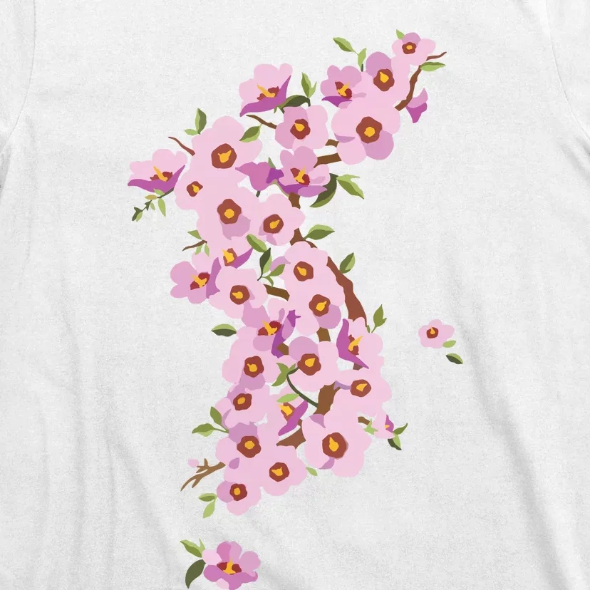 Korean American National Flower Rose Of Sharon Mugunghwa Map T-Shirt