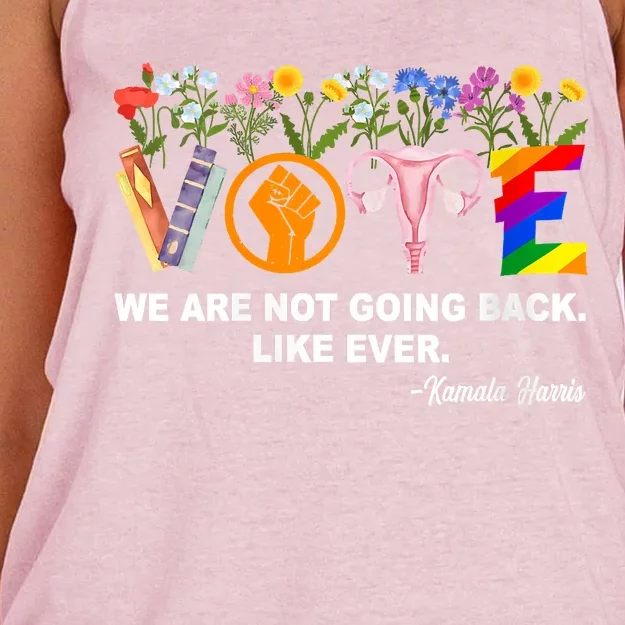 Kamalawe Are Not Going Back Like Ever Feminist Human Rights Women's Knotted Racerback Tank