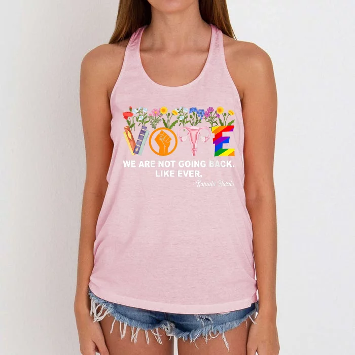 Kamalawe Are Not Going Back Like Ever Feminist Human Rights Women's Knotted Racerback Tank