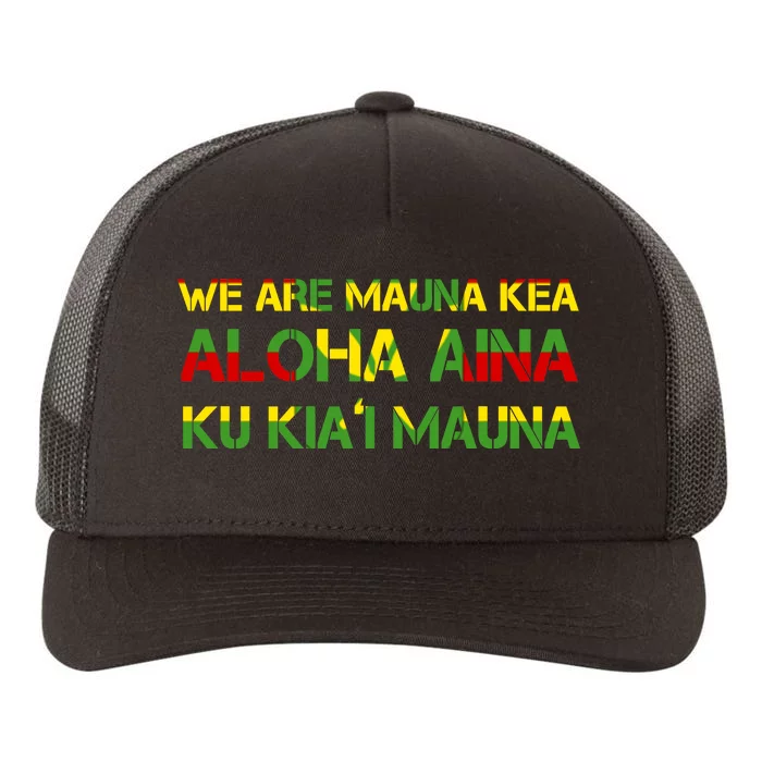 Kanaka Maoli Flag We Are Mauna Kea Yupoong Adult 5-Panel Trucker Hat