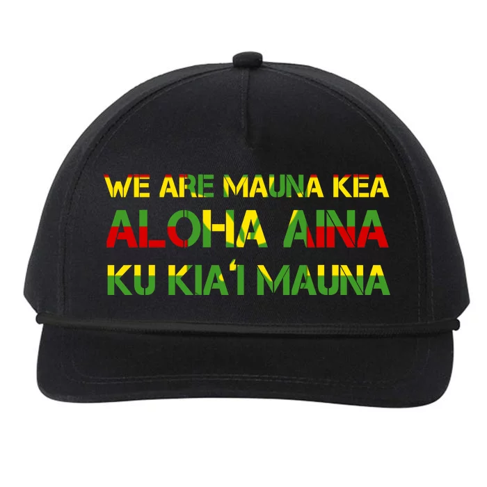 Kanaka Maoli Flag We Are Mauna Kea Snapback Five-Panel Rope Hat