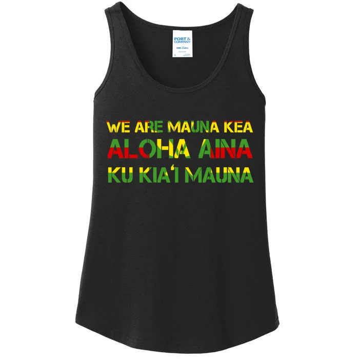 Kanaka Maoli Flag We Are Mauna Kea Ladies Essential Tank