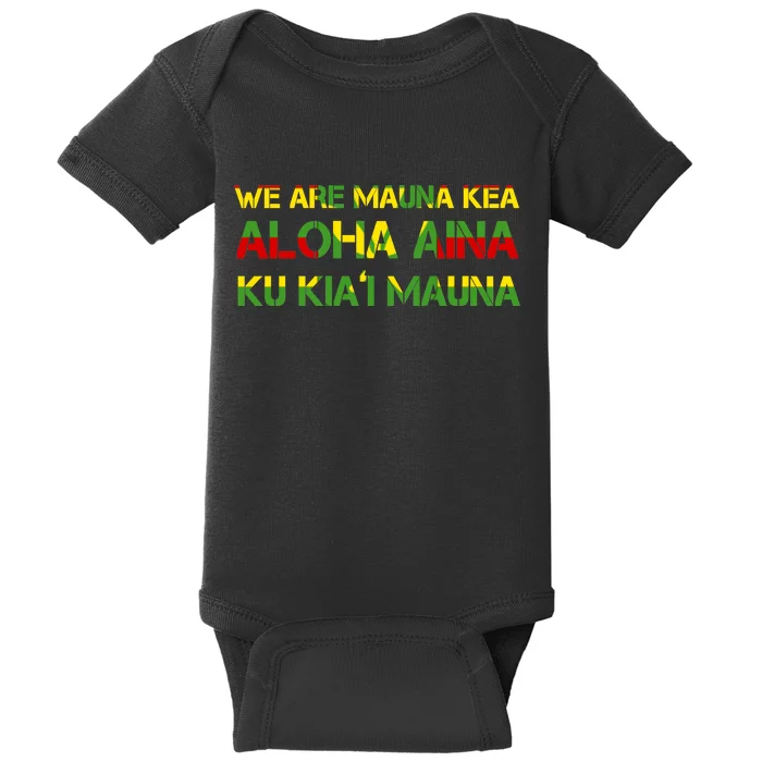 Kanaka Maoli Flag We Are Mauna Kea Baby Bodysuit