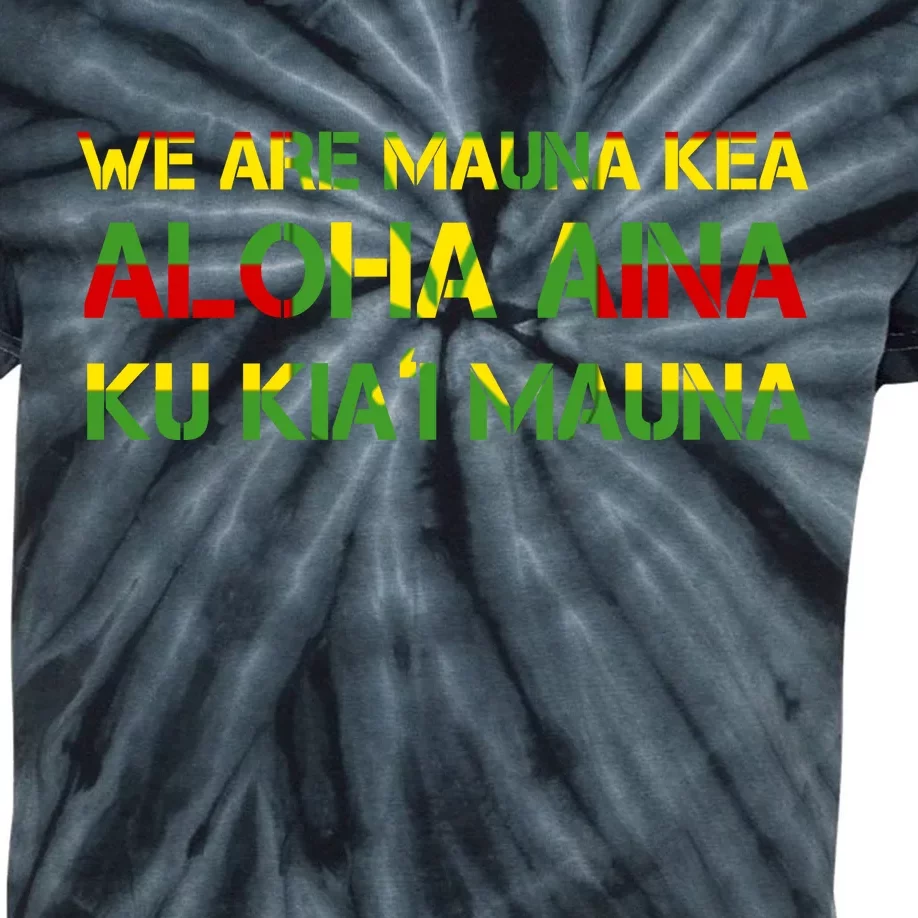 Kanaka Maoli Flag We Are Mauna Kea Kids Tie-Dye T-Shirt