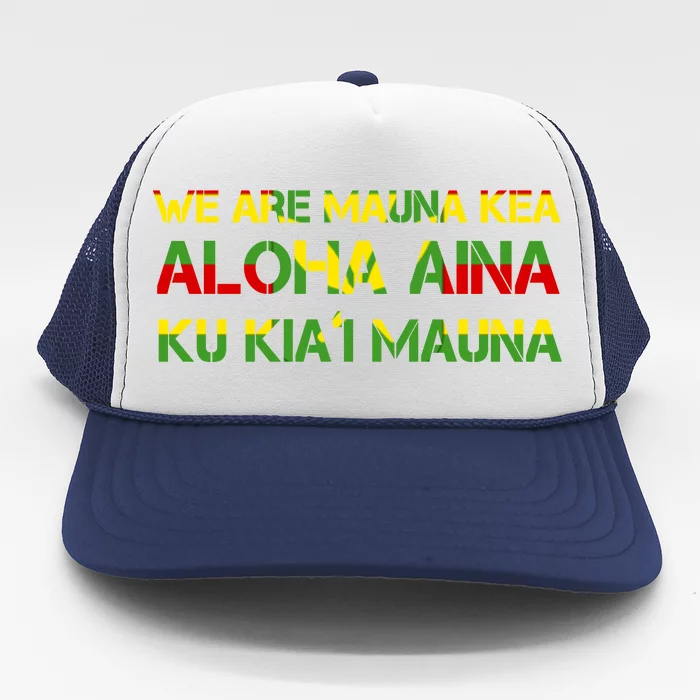 Kanaka Maoli Flag We Are Mauna Kea Trucker Hat