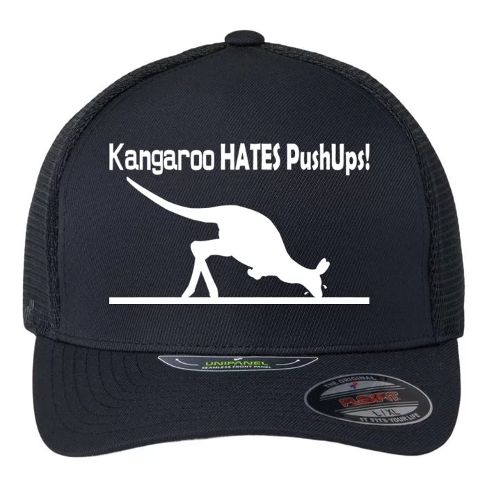 Kangaroo Hates Pushups Flexfit Unipanel Trucker Cap