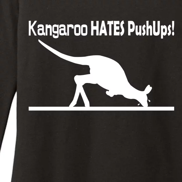 Kangaroo Hates Pushups Womens CVC Long Sleeve Shirt