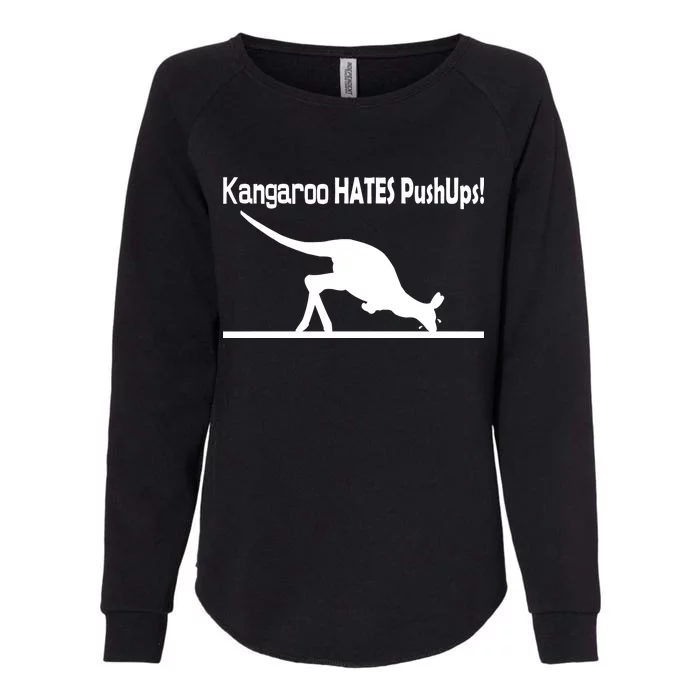 Kangaroo Hates Pushups Womens California Wash Sweatshirt