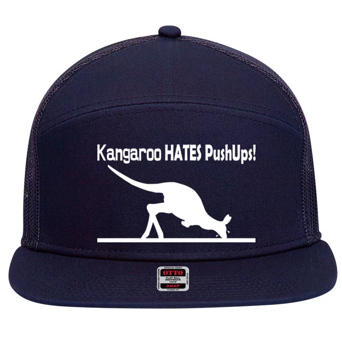 Kangaroo Hates Pushups 7 Panel Mesh Trucker Snapback Hat