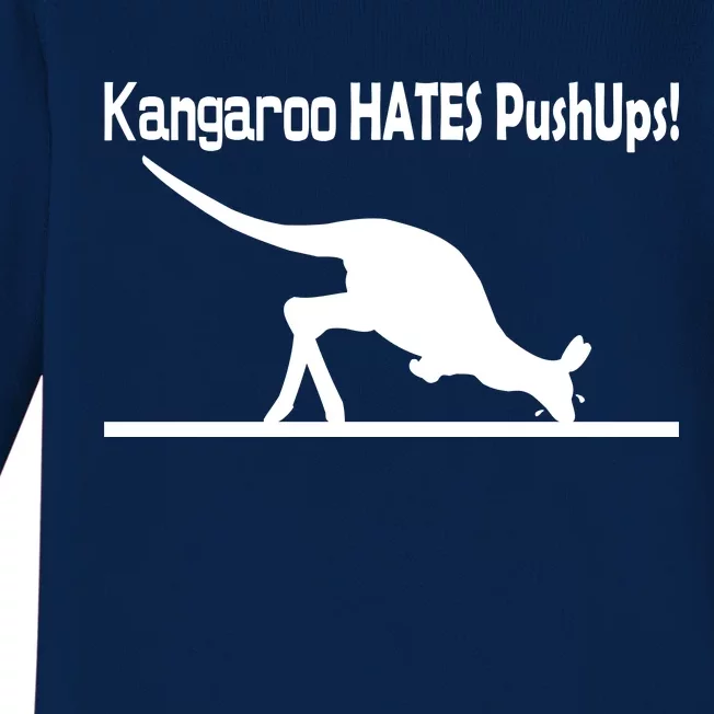 Kangaroo Hates Pushups Baby Long Sleeve Bodysuit