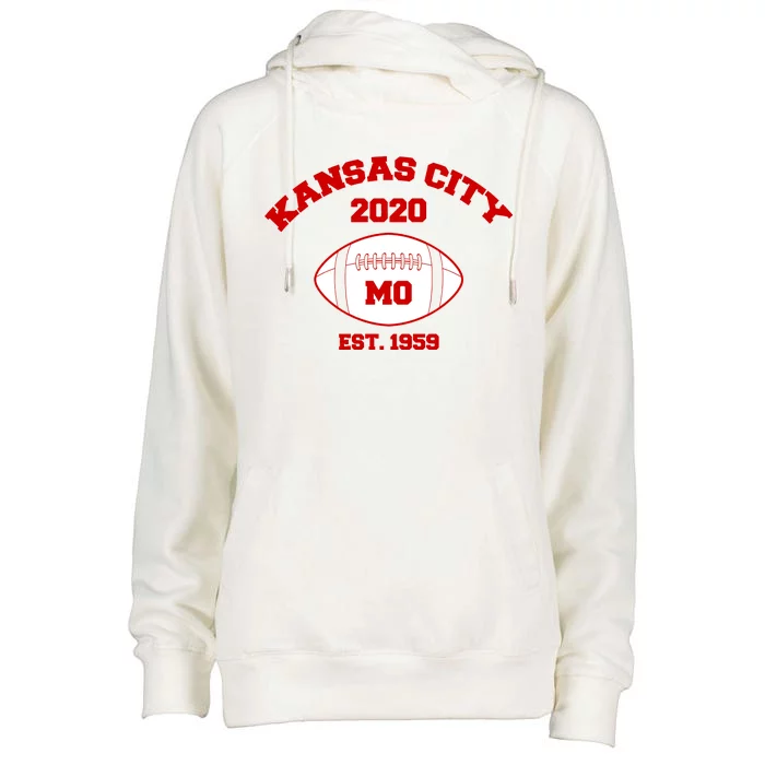 Kansas City 2020 Est 1959 KC Football Womens Funnel Neck Pullover Hood