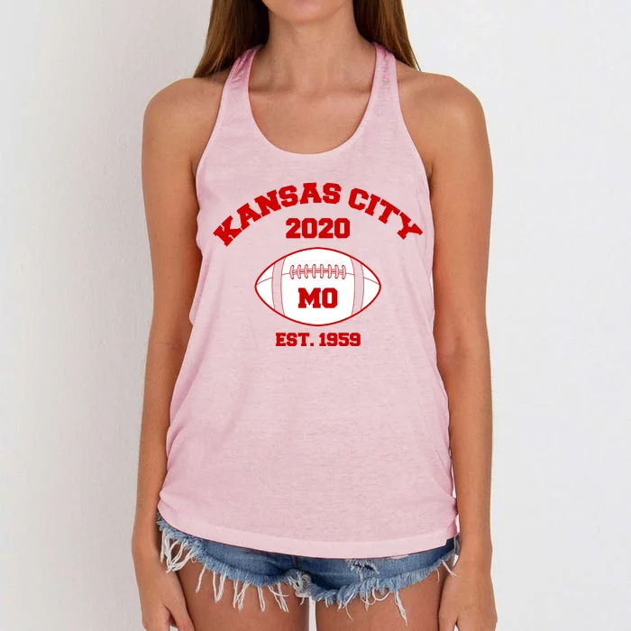 Kansas City 2020 Est 1959 KC Football Women's Knotted Racerback Tank