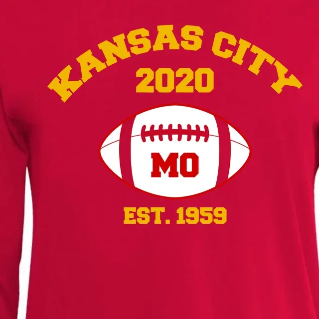 Kansas City 2020 Est 1959 KC Football Womens Cotton Relaxed Long Sleeve T-Shirt