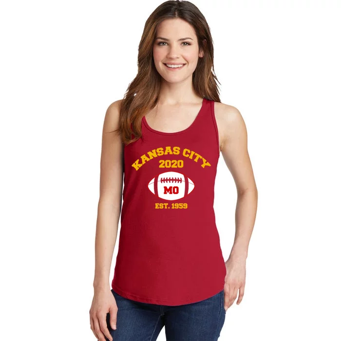 Kansas City 2020 Est 1959 KC Football Ladies Essential Tank