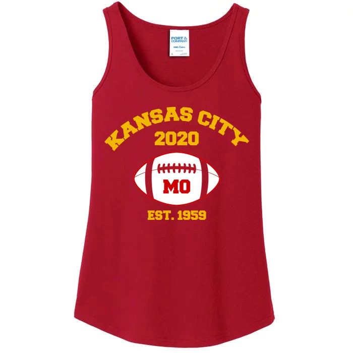 Kansas City 2020 Est 1959 KC Football Ladies Essential Tank