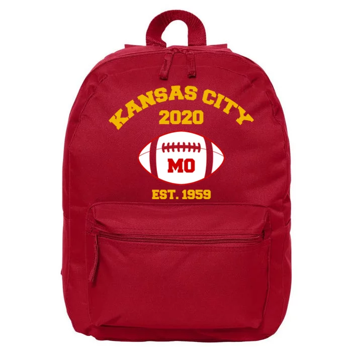 Kansas City 2020 Est 1959 KC Football 16 in Basic Backpack