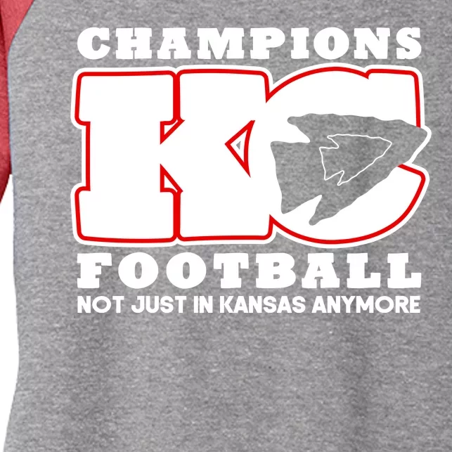 Kansas City Football Champions Women's Tri-Blend 3/4-Sleeve Raglan Shirt