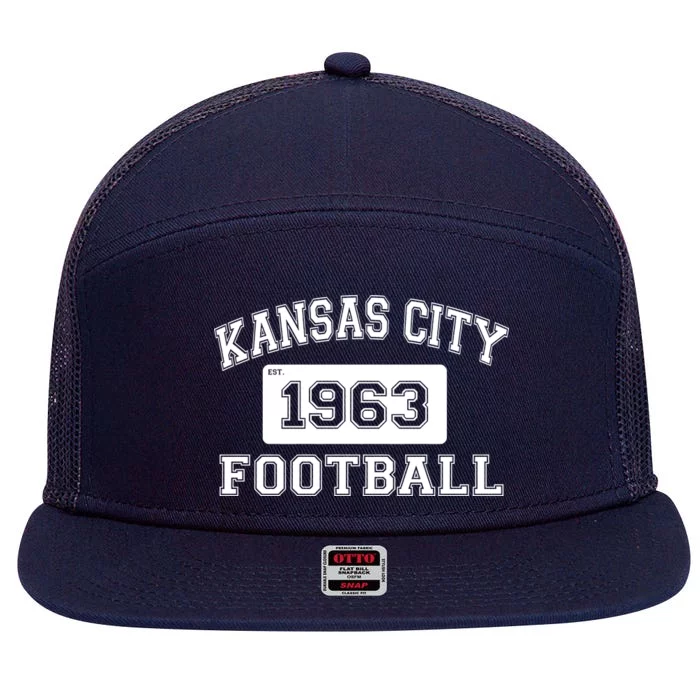 Kansas City Football Est. 1963 7 Panel Mesh Trucker Snapback Hat